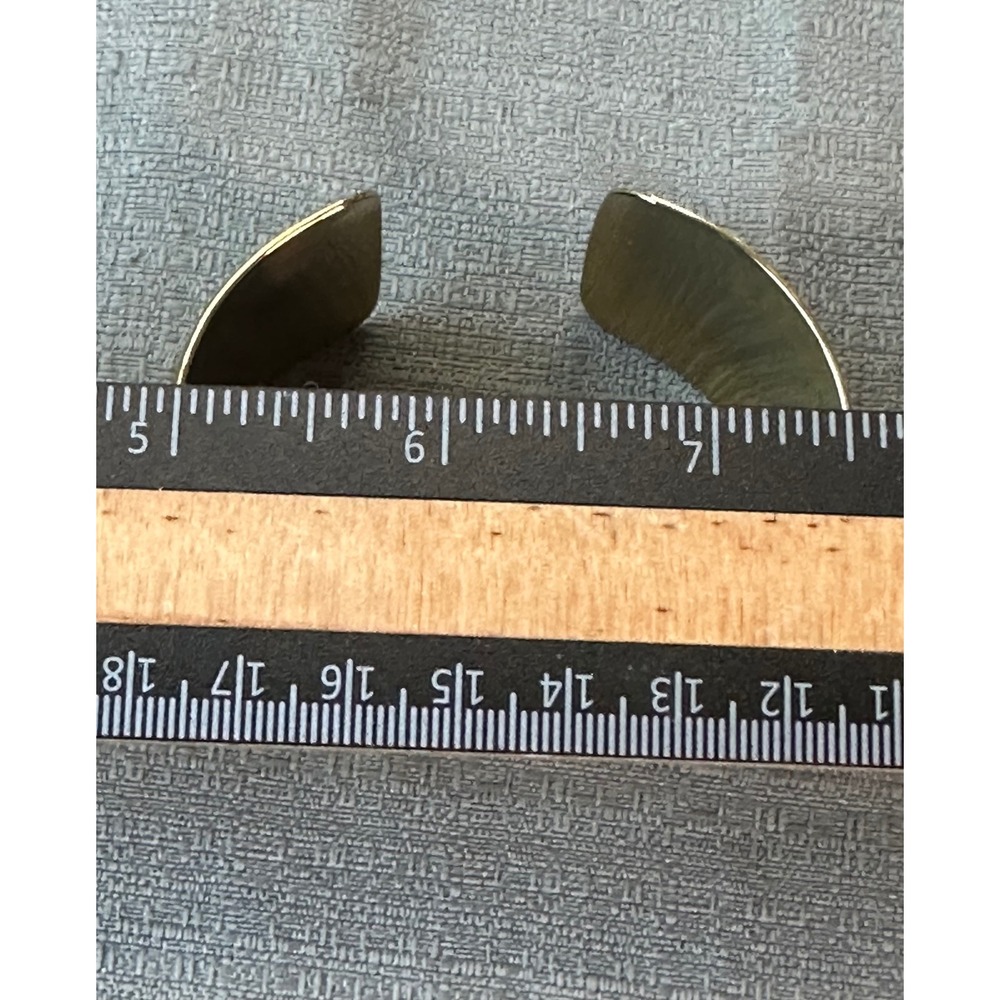 Beautiful Gold Brushed Stainless Steel Wide Cuff Textured Bracelet - Picture 5 of 6